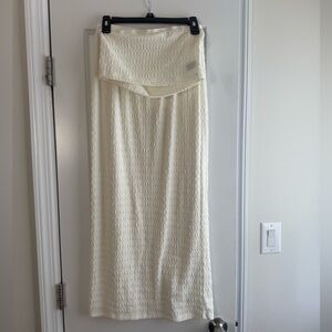 Cream Textured Women's Skirt & Top